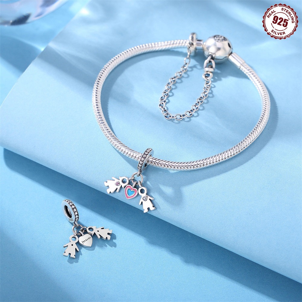 S925 Sterling Silver Beaded DIY Boy Girl Bracelet Accessories - Image 5