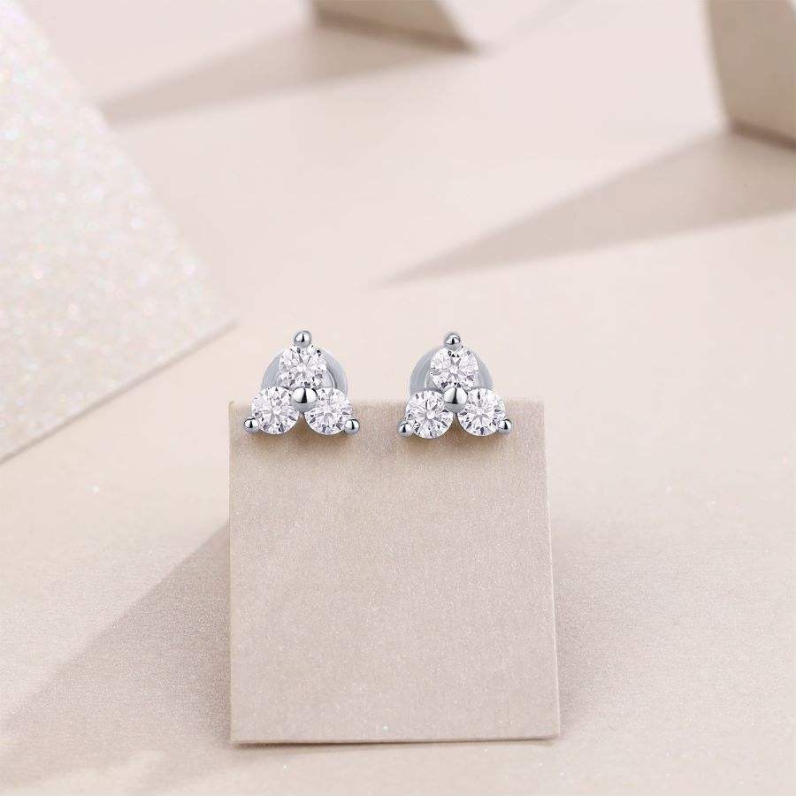 3mm D Color Moissanite S925 Sterling Silver Earrings - Image 3