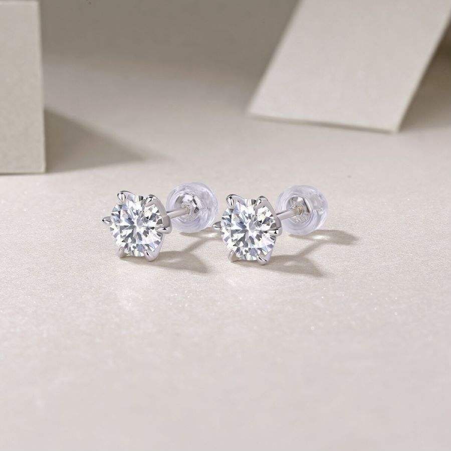 1CT D Color Moissanite S925 Sterling Silver Earrings - Image 3