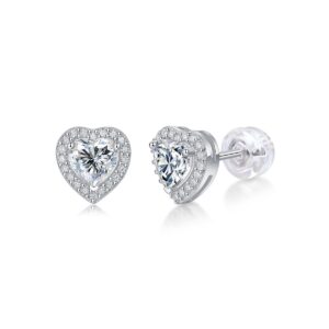 0.5CT Moissanite S925 Sterling Silver Heart Shaped Earrings