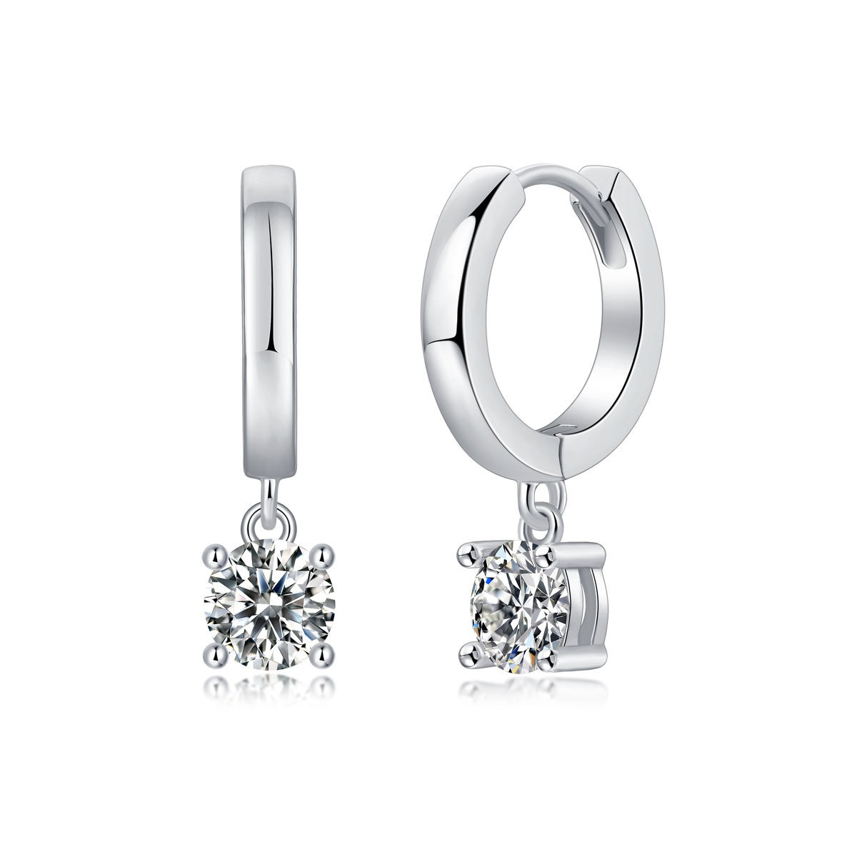 0.1CT Moissanite S925 Sterling Silver Earrings - Image 2