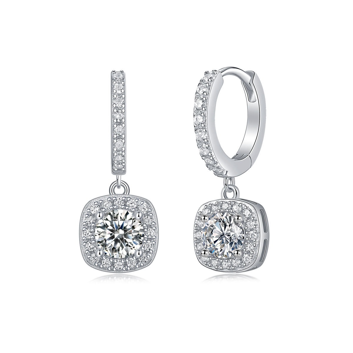 0.5CT Moissanite S925 Sterling Silver Round Earrings