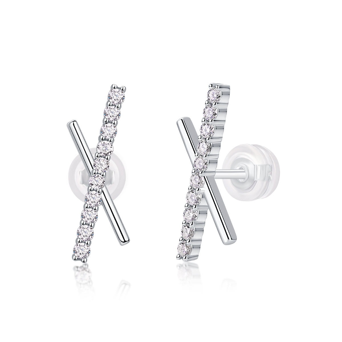 Moissanite S925 sterling silver earrings - Image 2