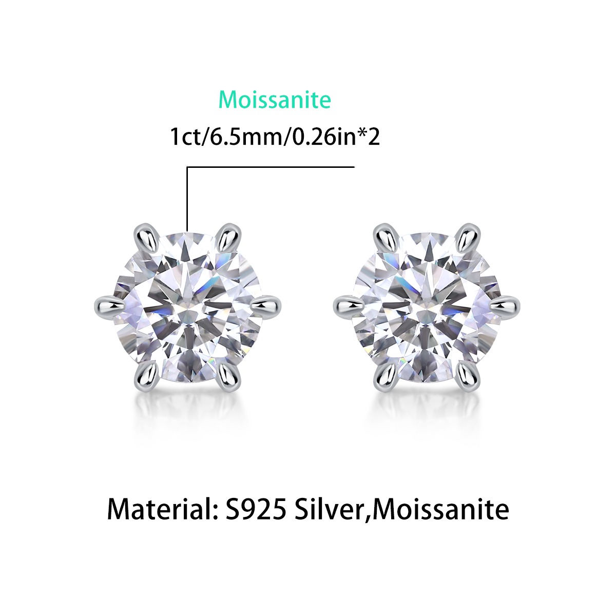 Moissanite S925 sterling silver earrings - Image 3