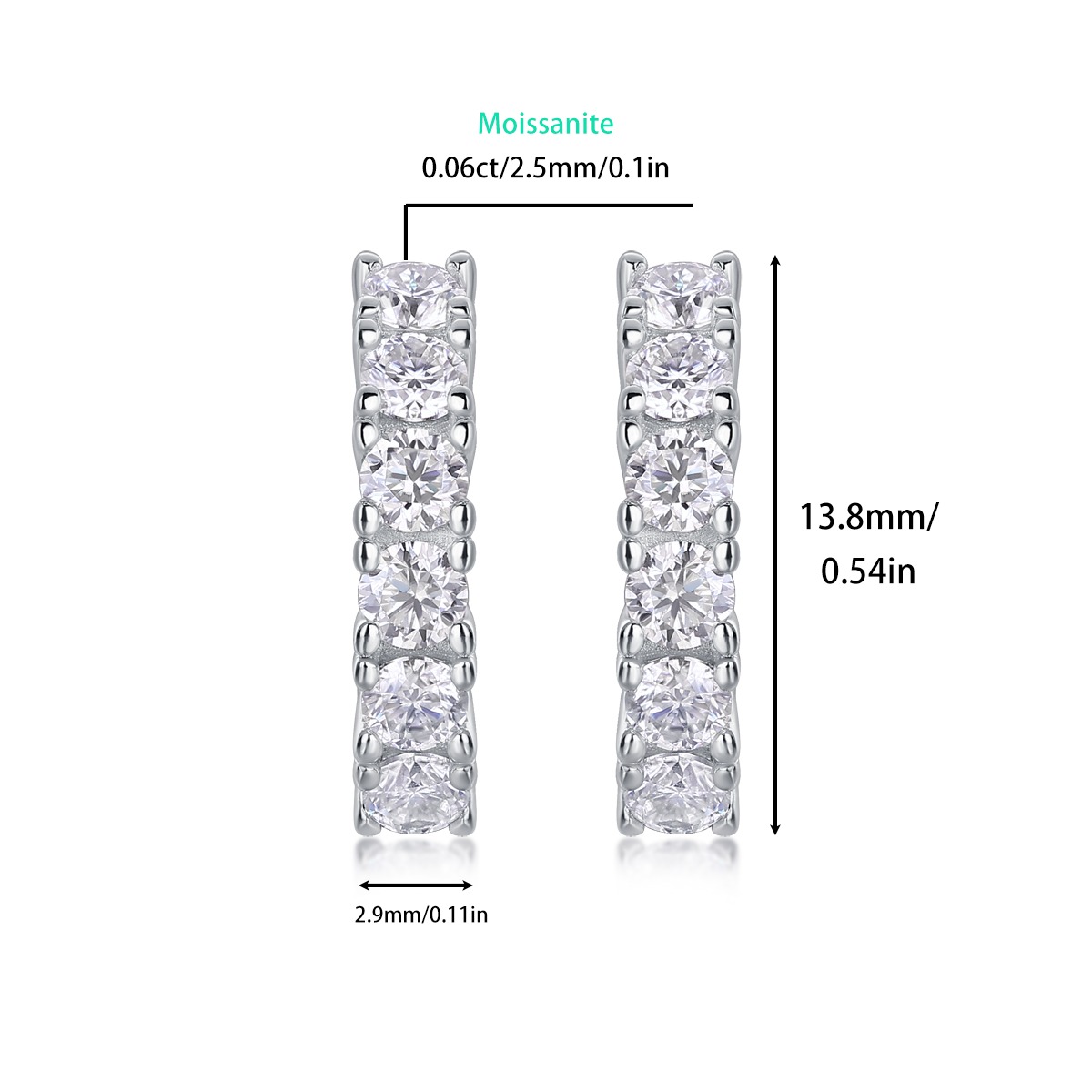 Moissanite S925 sterling silver earrings - Image 2