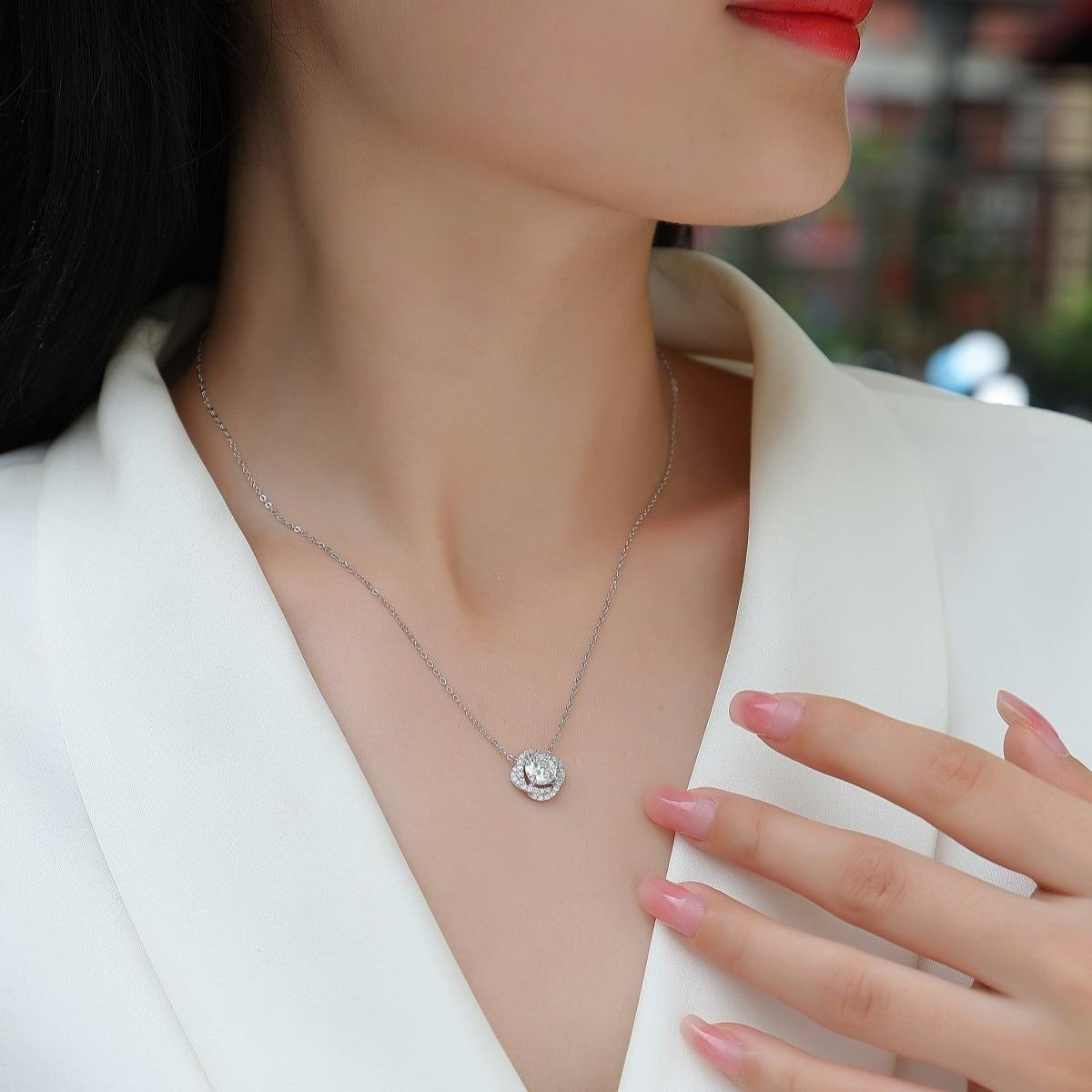 1 Carat Moissanite Women White Gold Plated 925 Sterling Silver - Image 4