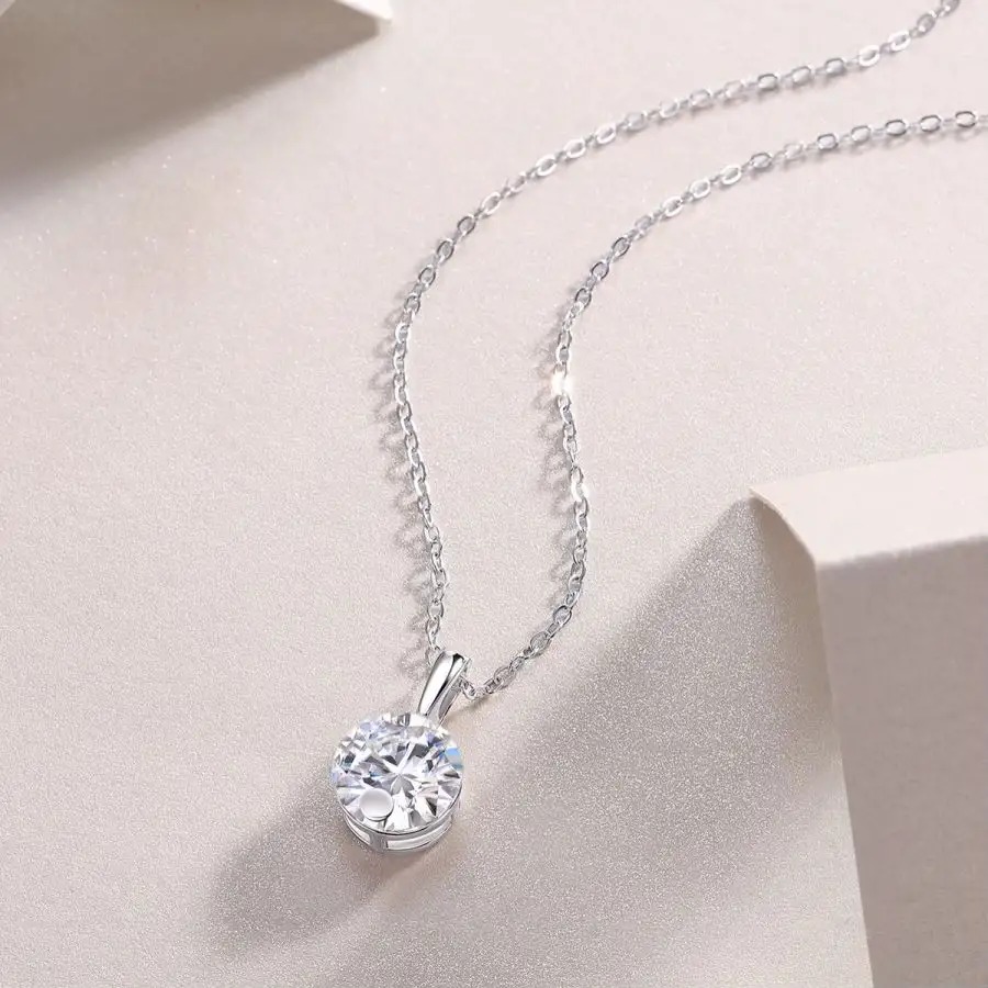 2-Carat Moissanite Pendant Necklace in 925 Sterling Silver - Image 3