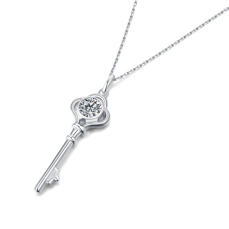 1-2 Carat 925 Sterling Silver Women Moissanite Necklace - Image 2