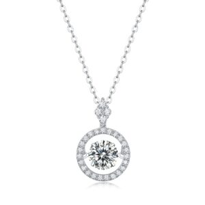 S925 Sterling Silver Moissanite Necklace 50 Points / 1 Carat