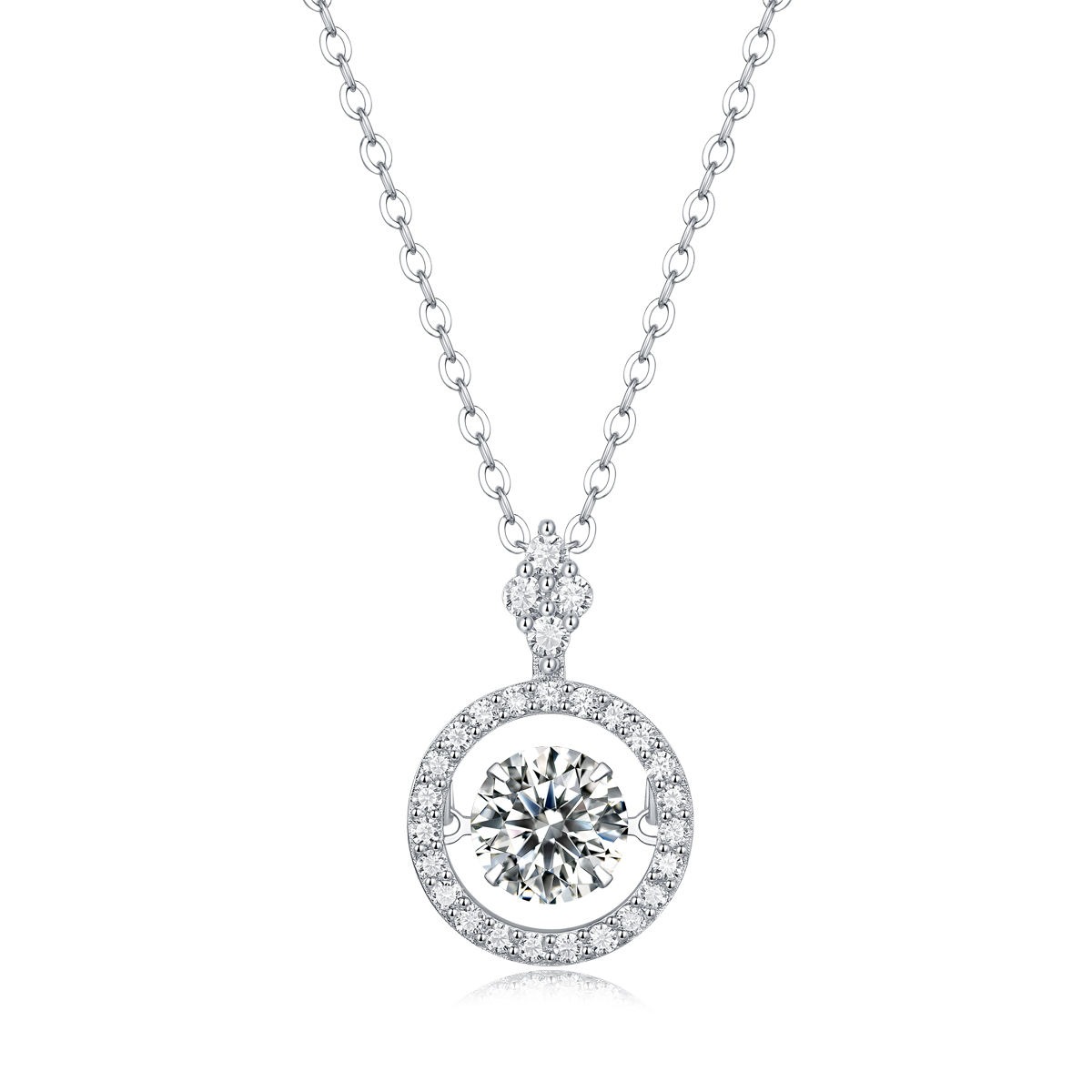 S925 Sterling Silver Moissanite Necklace 50 Points / 1 Carat