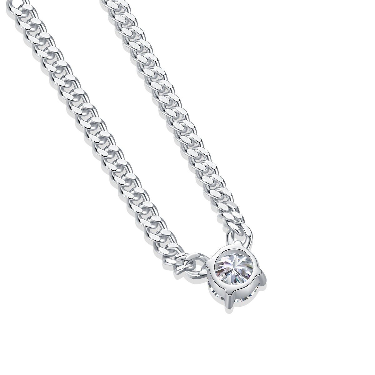 Vvs D Diamond Moissanite S925 Sterling Silver Pendant Necklace For Women Jewelry - Image 3