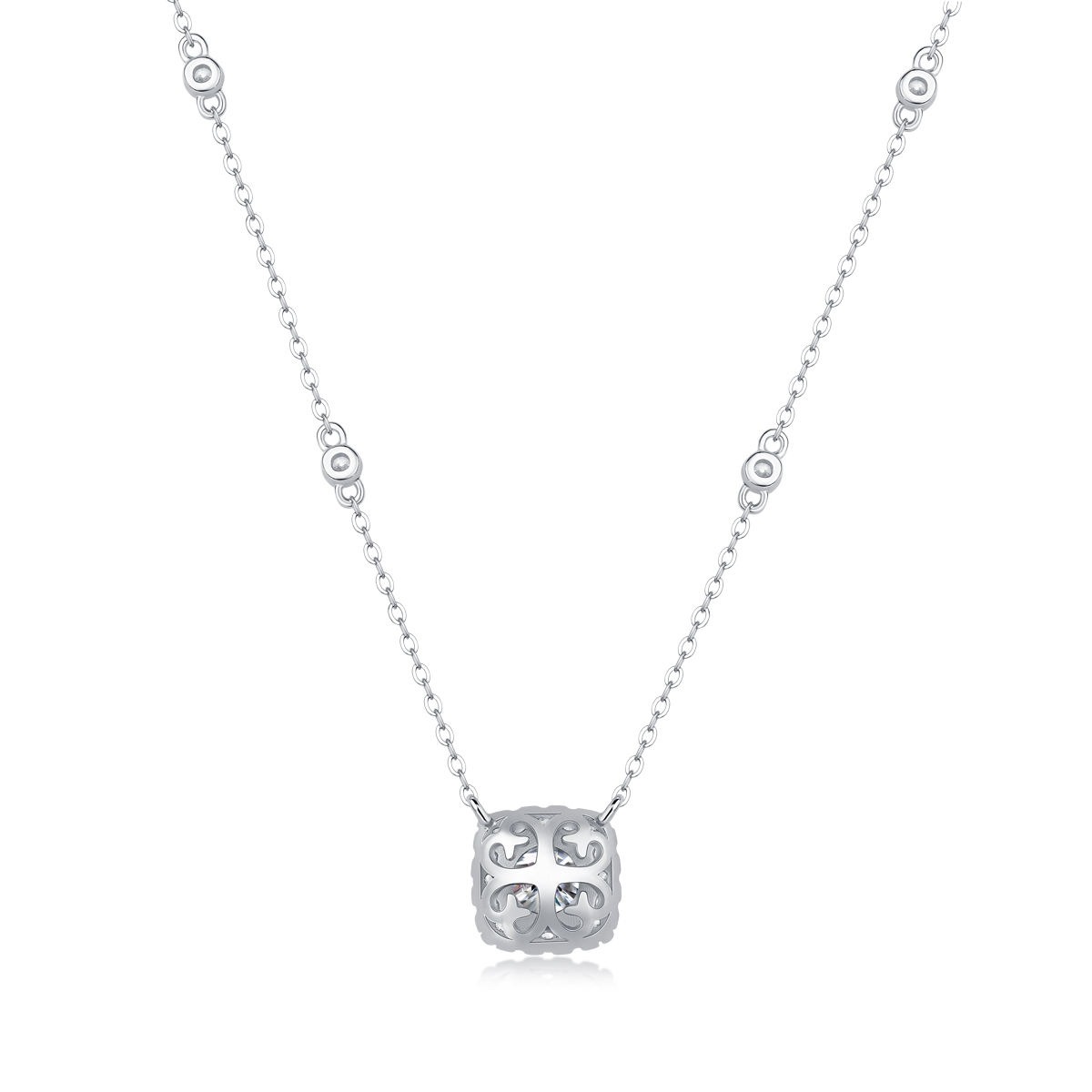 Moissanite Necklace Fine Jewelry 925 Sterling Silver VVS Moissanite Pendant Necklaces - Image 2