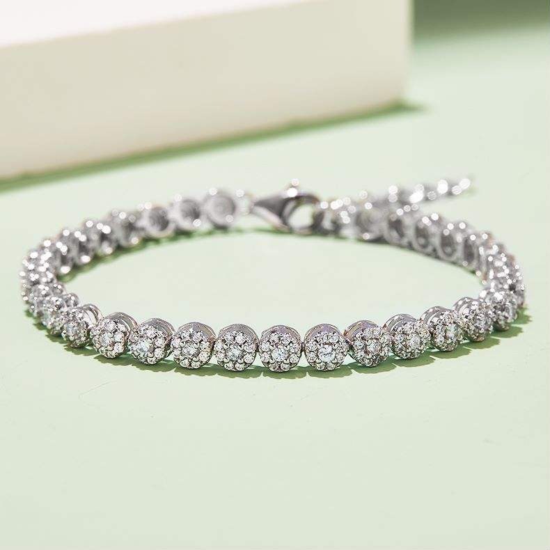 S925 Silver Moissanite Tennis Bracelet with 18K Gold Plating, D Color VVS1, Elegant Gift for Men & Women - Image 3