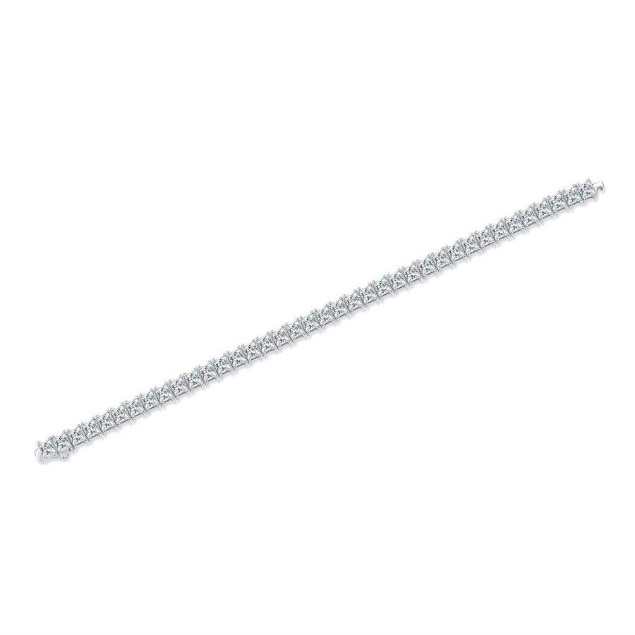 4MM Square Moissanite Tennis Bracelet White Gold Plated 925 Silver D Color VVS1 - Image 2