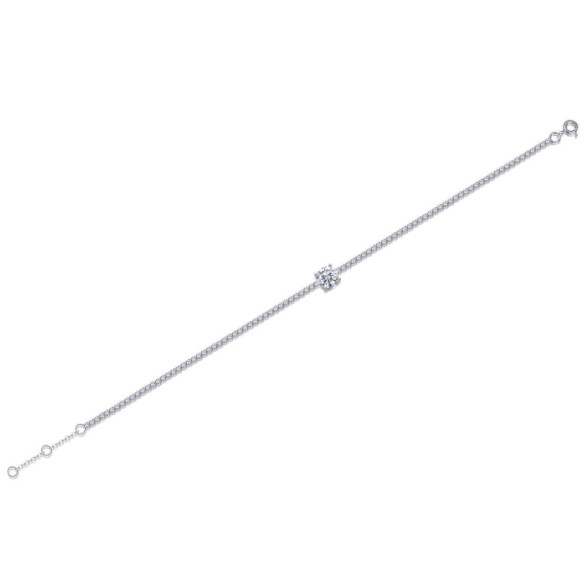 S925 Sterling Silver 14K Gold Plated Iced Out Tennis Bracelet Moissanite Diamond Bracelet - Image 2