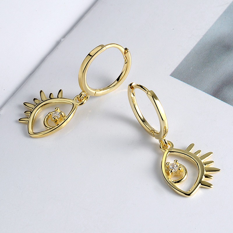 S925 Sterling Silver Stud Earrings Devil's Eye Earrings - Image 4