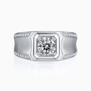 1-Carat Moissanite Men's Engagement Ring - S925 Silver Promise Ring