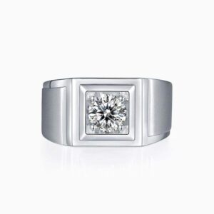 1ct Moissanite S925 Silver Men's Ring