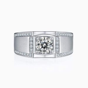 1 Ct Moissanite Men's Engagement Ring in S925 Silver Ideal for Daily Wear
