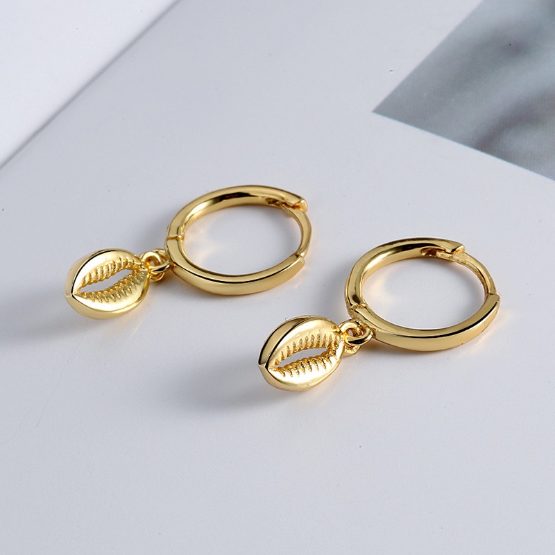 S925 sterling silver stud earrings shell earrings - Image 3