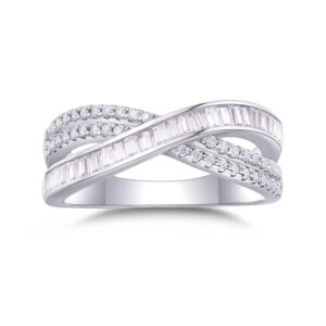 0.76ctw D Color Moissanite Wedding Band for Women 925 Sterling Silver