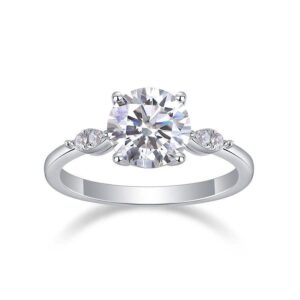 2 Carat Moissanite Gemstone 4 Claws Super Sparkling Ring For Women
