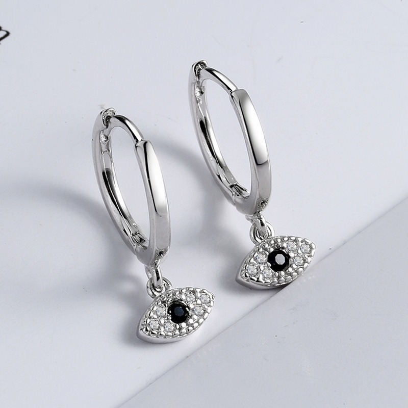 S925 Sterling Silver Stud Earrings Devil's Eye Earrings - Image 3