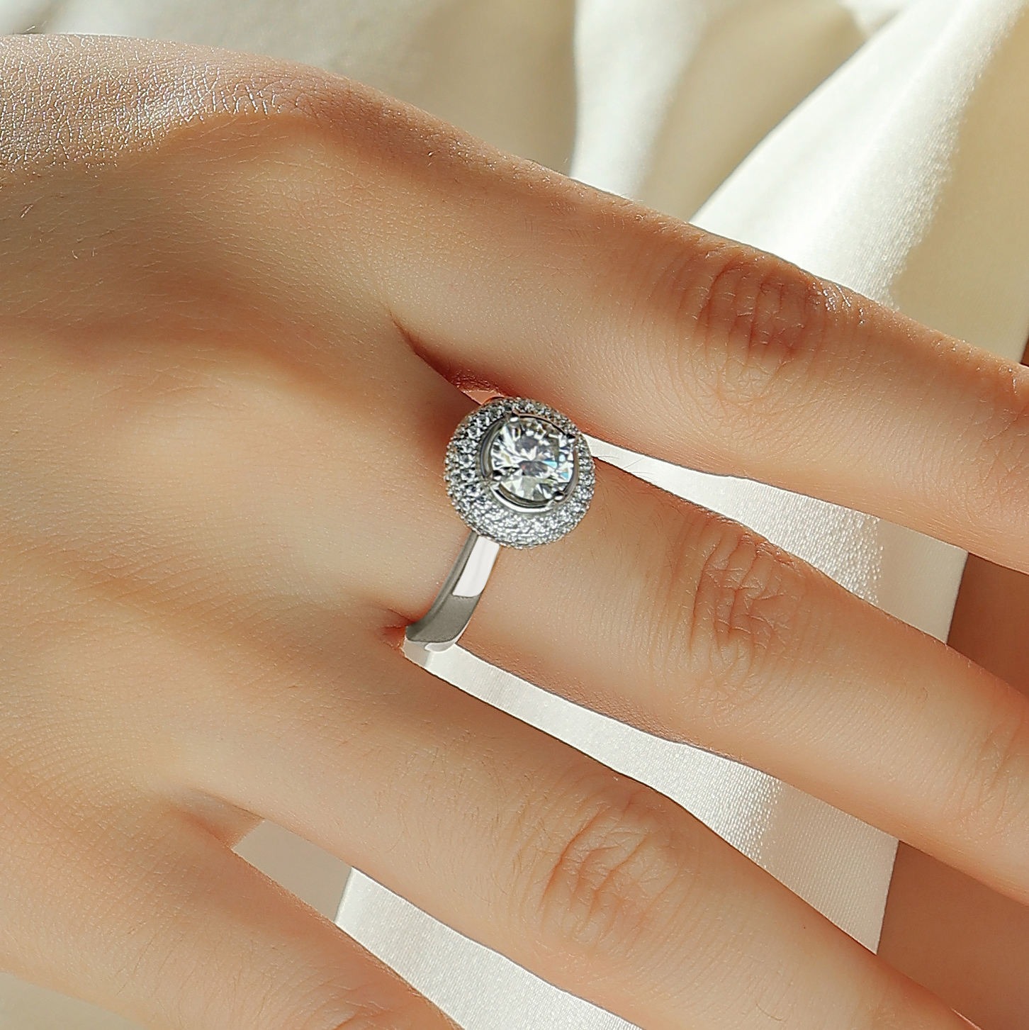 S925 sterling silver ring eggs moissanite engagement wedding ring for women - Image 5