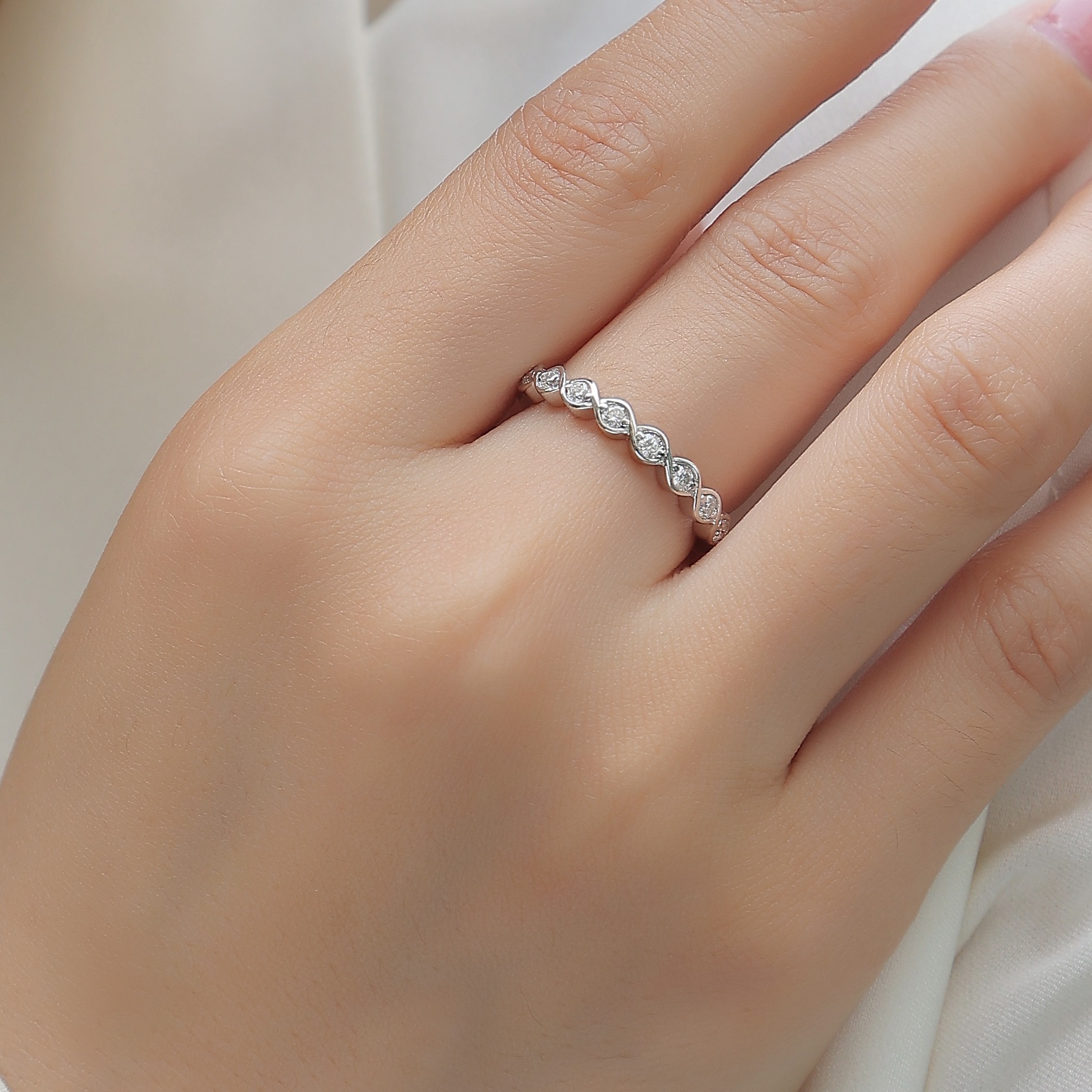 S925 Sterling Silver Moissanite Engagement Diamond Ring Moissanite Wedding Ring With GRA Certificate - Image 5