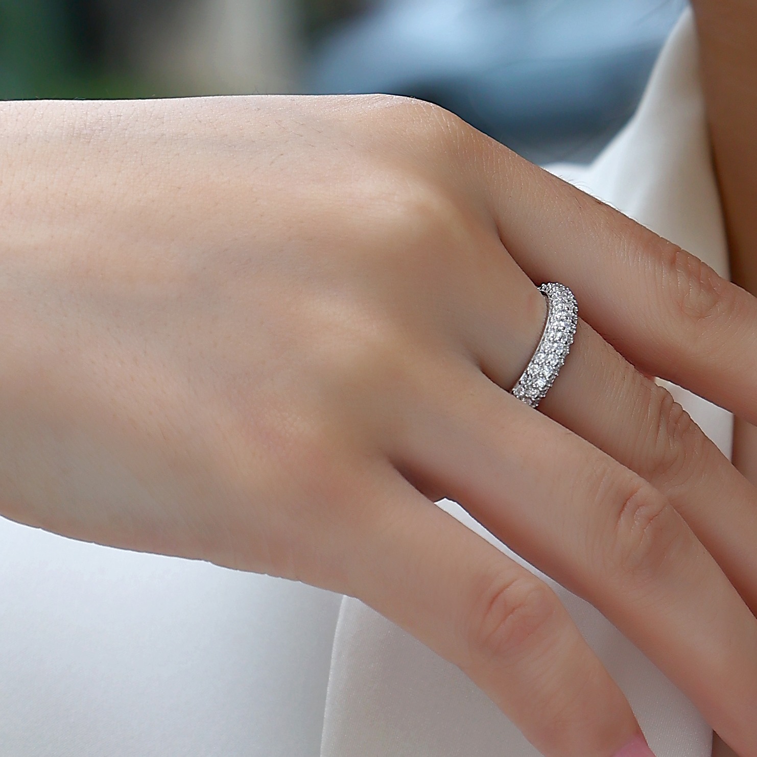 S925 sterling silver ring moissanite custom engagement wedding ring for women - Image 5