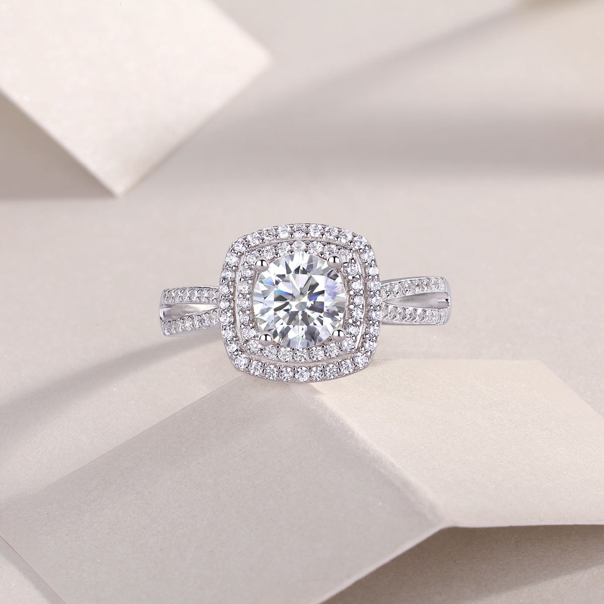 Jewelry Fashion 1 Carat Moissanite Ring 925 Sterling Silver Moissanite Jewelry - Image 5