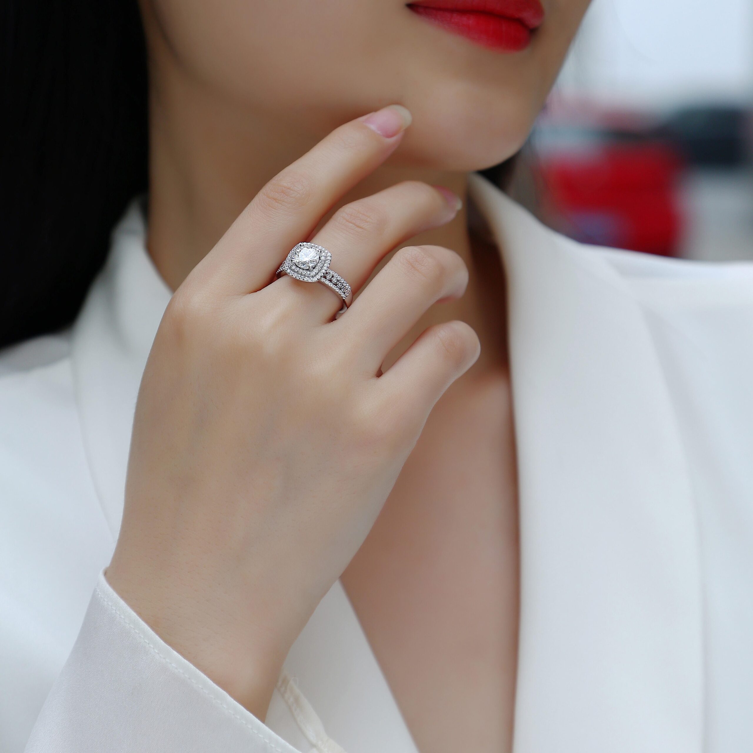 S925 Sterling Silver Moissanite Eternity Band Rings 1ct Moissanite Engagement Wedding Rings - Image 4