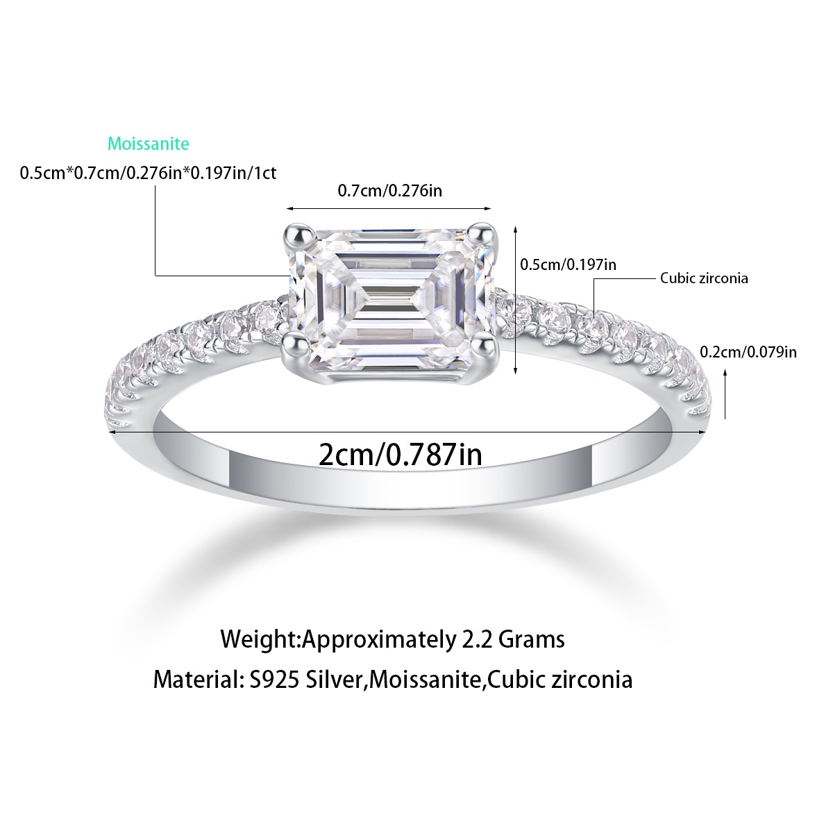 Jewelry Classic Wedding Engagement S925 Sterling Silver Ring Eternity Diamond Vvs Moissanite Ring - Image 4