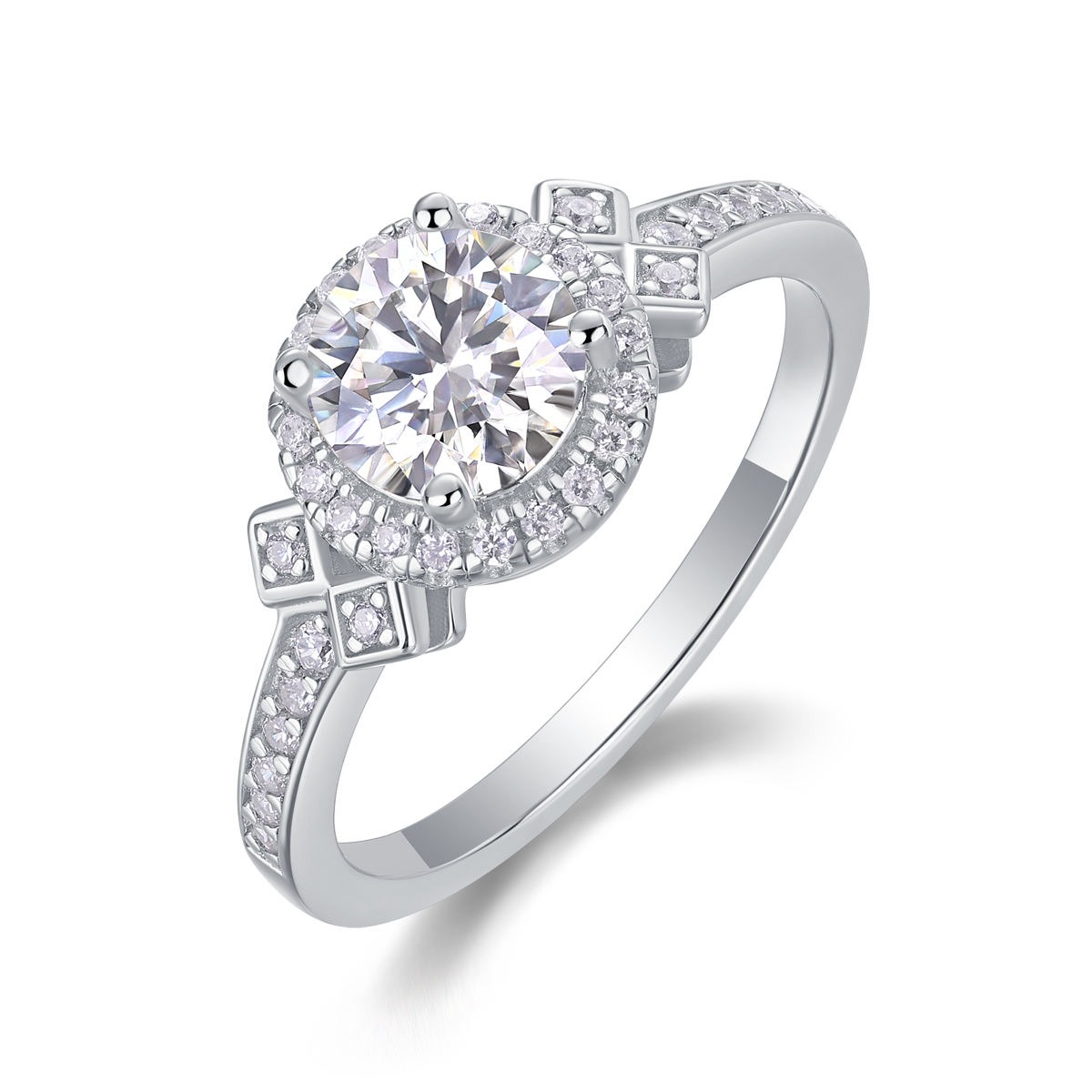 Moissanite Jewelry Solitaire 1/2ct 925 sterling silver Proposal Band Ring Moissanite Diamond Ring - Image 4