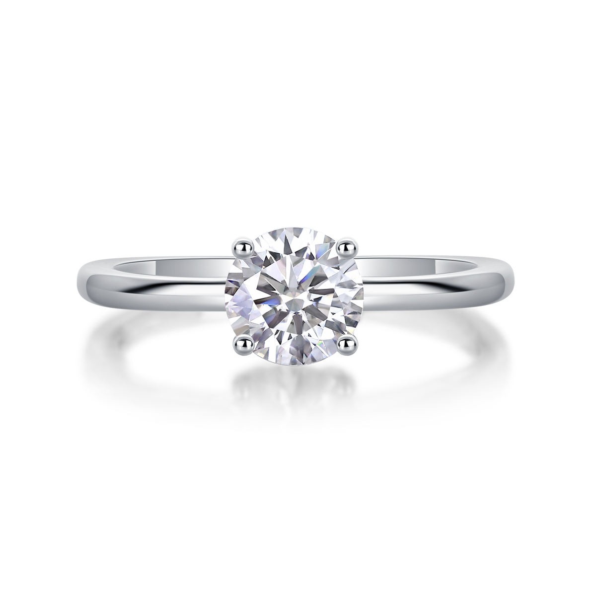 High Quality Mini Moissanite Rings Fine Jewelry Rhodium Plated 925 Sterling Silver Diamond Ring - Image 4