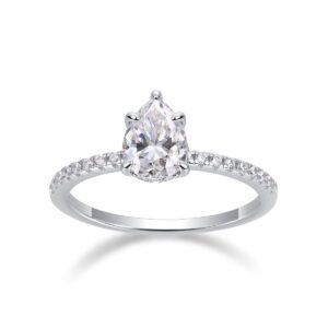 Wholesale 925 Sterling Silver 1ct Moissanite Engagement Ring Jewelry Gold Ring With GRA