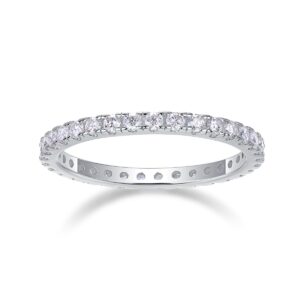 High Quality 925 Sterling Silver Moissanite Eternity Band Rings Affordable Price Moissanite Engagement Wedding Rings