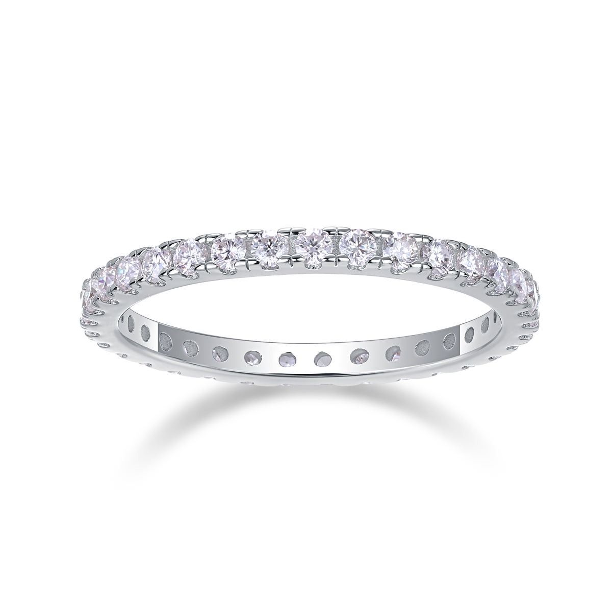 High Quality 925 Sterling Silver Moissanite Eternity Band Rings Affordable Price Moissanite Engagement Wedding Rings