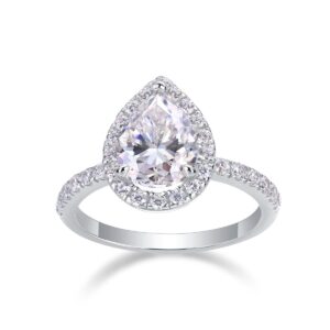 High Quality 925 Sterling Silver Ring Women's Romantic Ring Rhodium Plated Diamond Stone