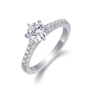 S925 Sterling Silver Engagement Wedding Ring Set Rhodium Plated CZ Diamond Bridal Promise Rings Jewelry for Women