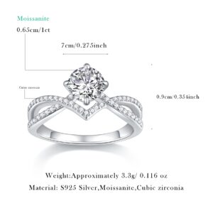 S925 Moissanite Rings Customized Women Luxury Fashion Romantic Sterling Silver Ring