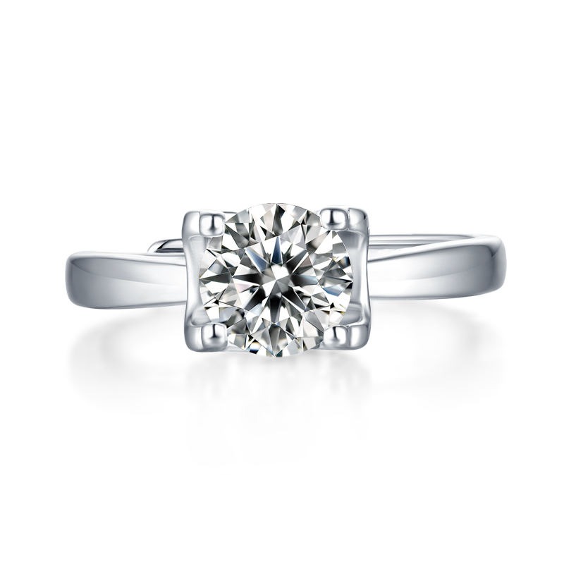 S925 Sterling Silver 0.5ct Moissanite Engagement Ring for Women