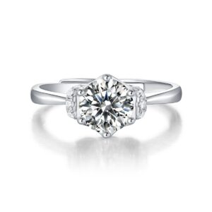 S925 sterling silver ring 1ct moissanite engagement wedding ring for women