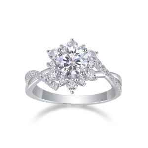 New Style 1carat Moissanite Engagement Rings Luxury Sterling Silver 925 Women Ring Wholesale
