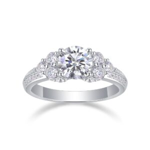 1ct Women Moissanite Rings 925 Sterling Silver Trendy Wedding Moissanite Jewelry With GRA Certificate