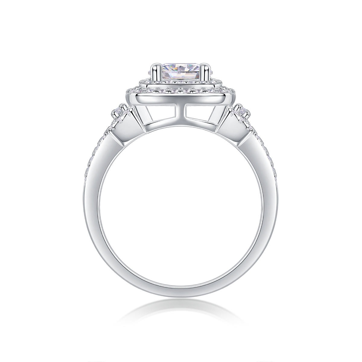 Women Mossinate Diamond Jewelry 925 Sterling Silver Ring 1ct Carat Diamond Moissanite Ring - Image 3