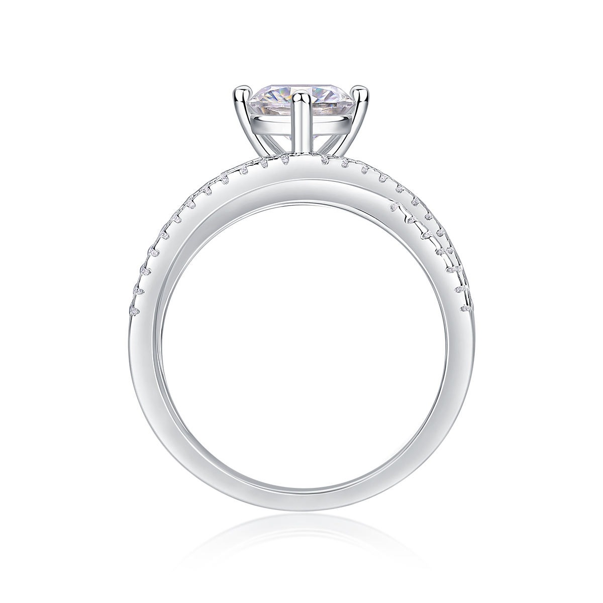 S925 moissanite pure gold ring designs for girls moissanite diamond ring - Image 3