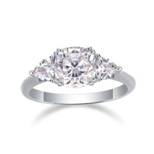 Moissanite Emerald Cut 925 Sterling Silver Rings moissanite ring for women