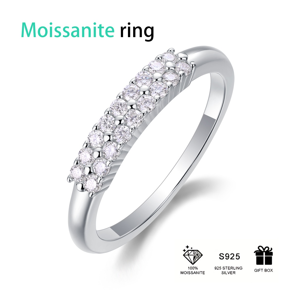 S925 Silver women's Moissanite Fashion Women Ring - Image 3