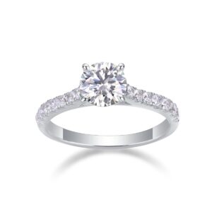 Moissanite Ring Silver Jewelry Women Gift Party Sterling Stone Wedding Technology party